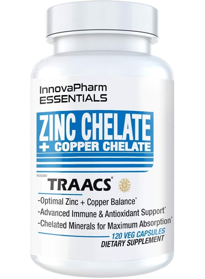 InnovaPharm ZINC CHELATE + Copper CHELATE - 120 Veg caps - Image 1